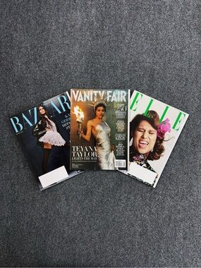Lot Of 3 Fashion Magazines: Vanity Fair, Elle, Harpers Bazaar US Winter 2026